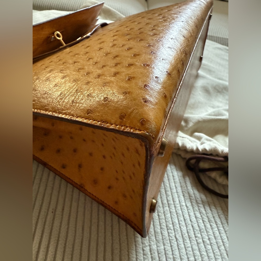 Hermes Cognac Ostrich Leather Kelly 32 - Picture 11 of 16
